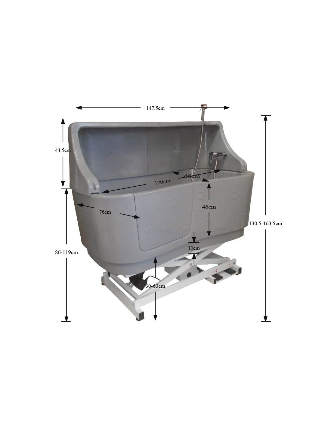 Baignoire Glen Polyethylene Electrique avec Protection Murale Arrière – photo 4