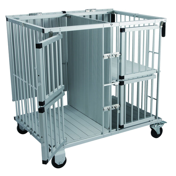 Cage pliable aluminium Phoenix : cage aluminium sur roulettes vue d'ensemble