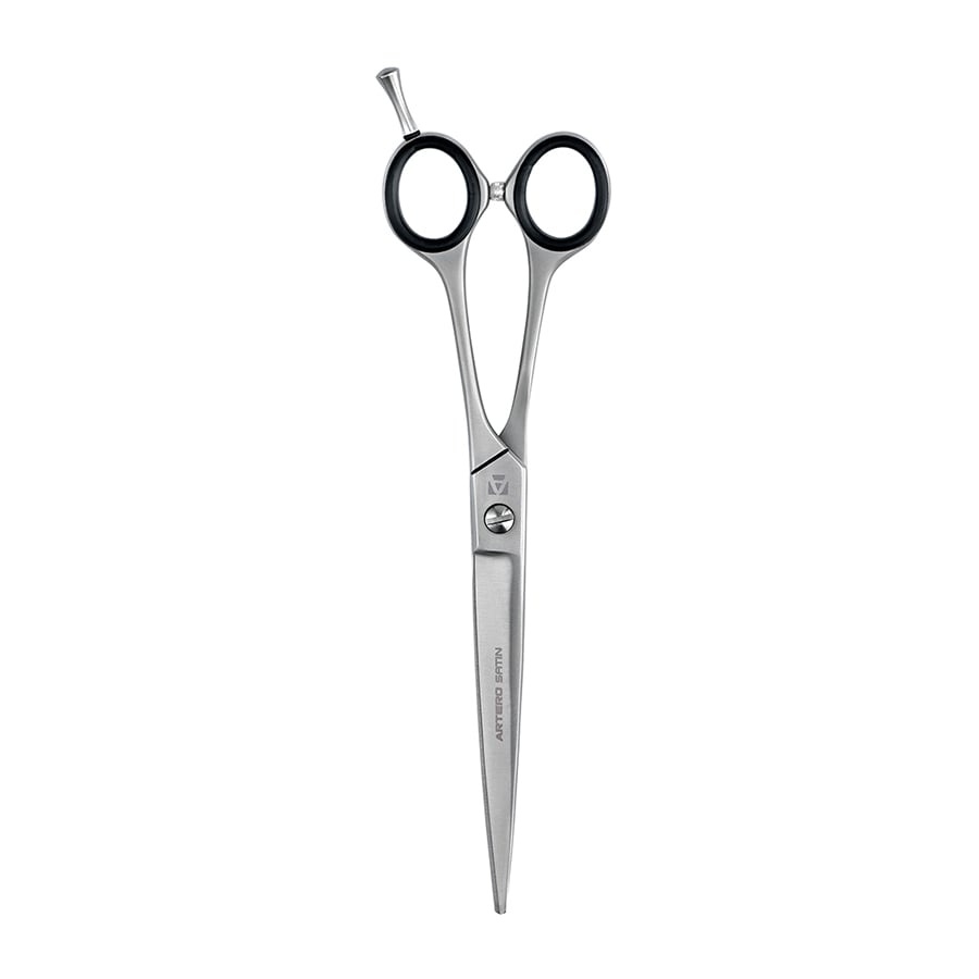 Ciseaux courbes microdentés Artero Satin Curvy : ciseaux fermés vue verticale