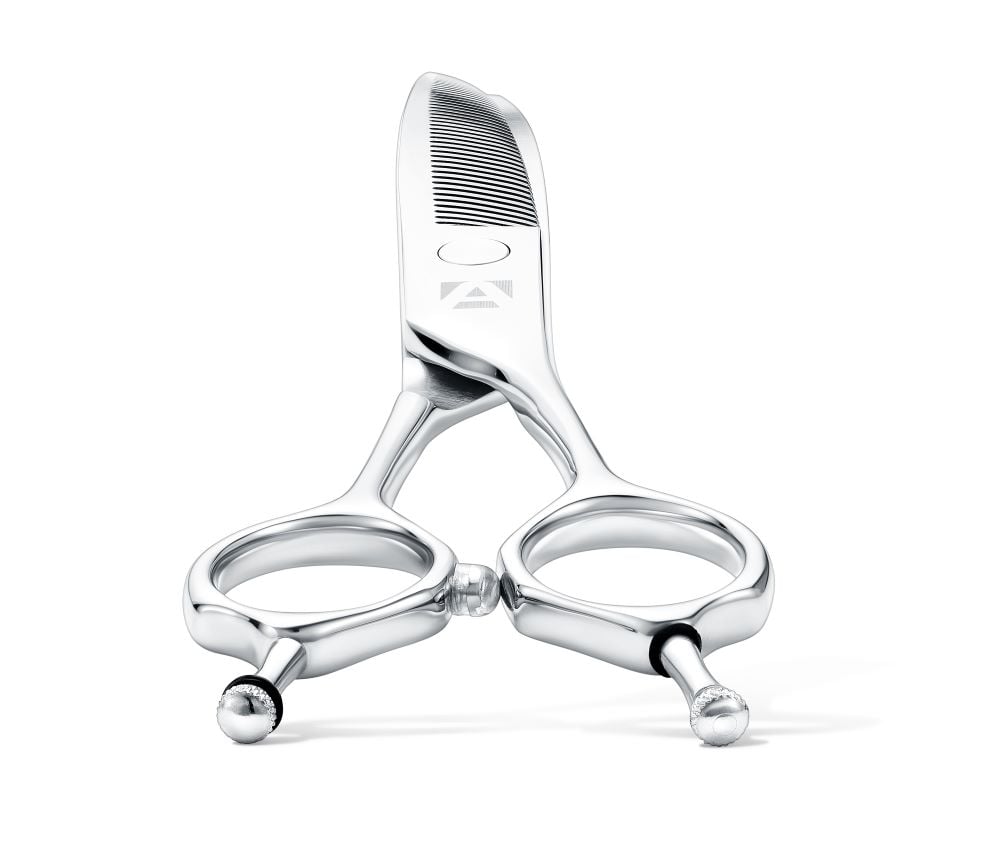 Ciseaux sculpteurs courbes Artero Slalom Curvy : gros plan anneaux et vis
