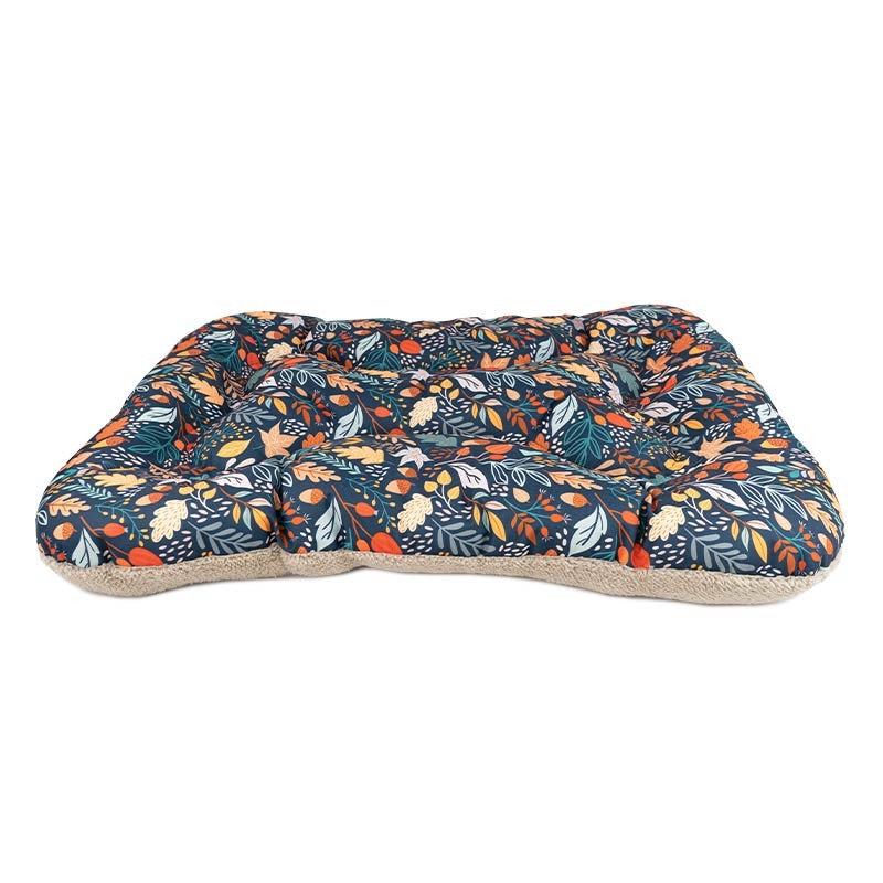 Coussin matelas Ibáñez Leaf pour chien, imprimé feuilles et peluche