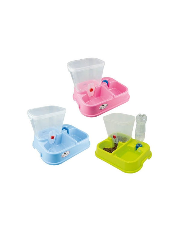 Double Distributeur : Nourriture Eau Pour Chats Et Chiens