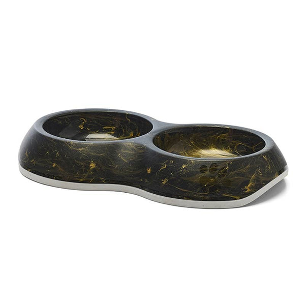 Double gamelle Delice Marble Black effet marbre noir, chien et chat