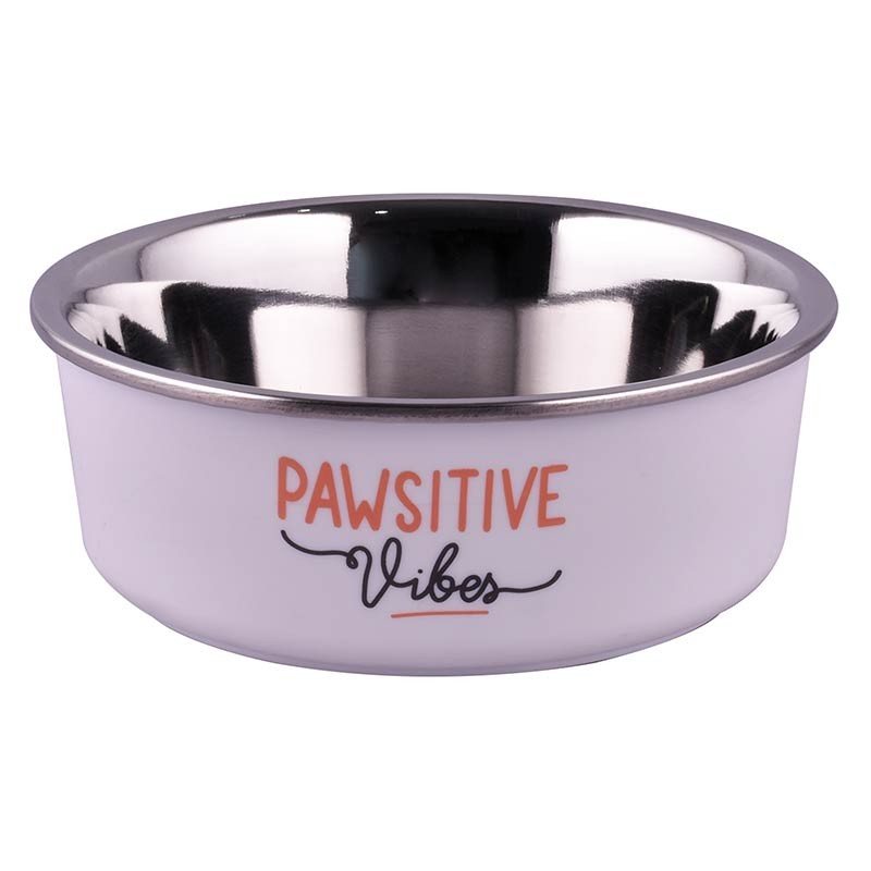 Gamelle inox Ibáñez Pawsitive blanche antidérapante