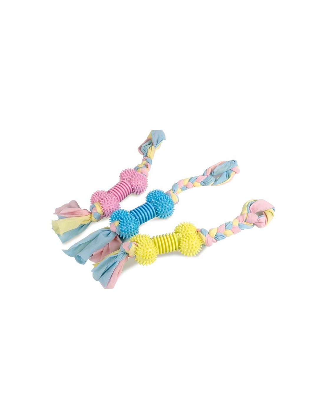 Jouet en os avec cordon de tissu