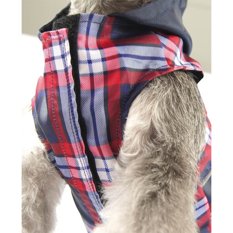 Imperméable à capuche Classic à carreaux pour chien photo 4