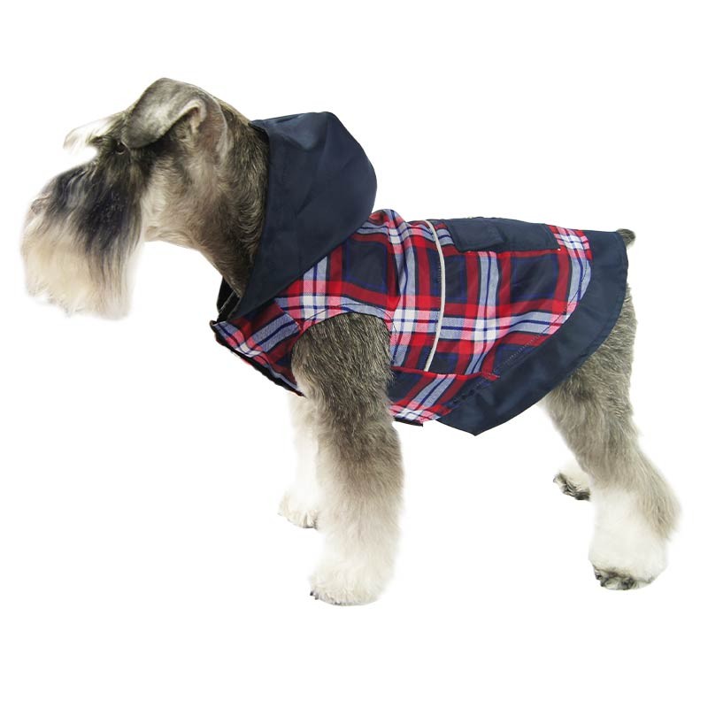Imperméable à capuche Classic à carreaux pour chien photo 7
