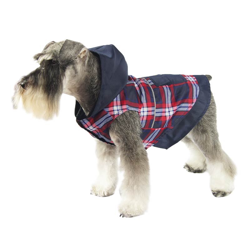 Imperméable à capuche Classic à carreaux pour chien