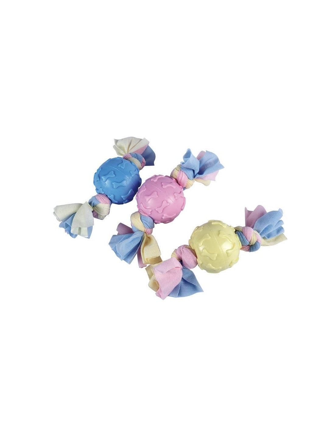 Balle avec cordon de tissu noué