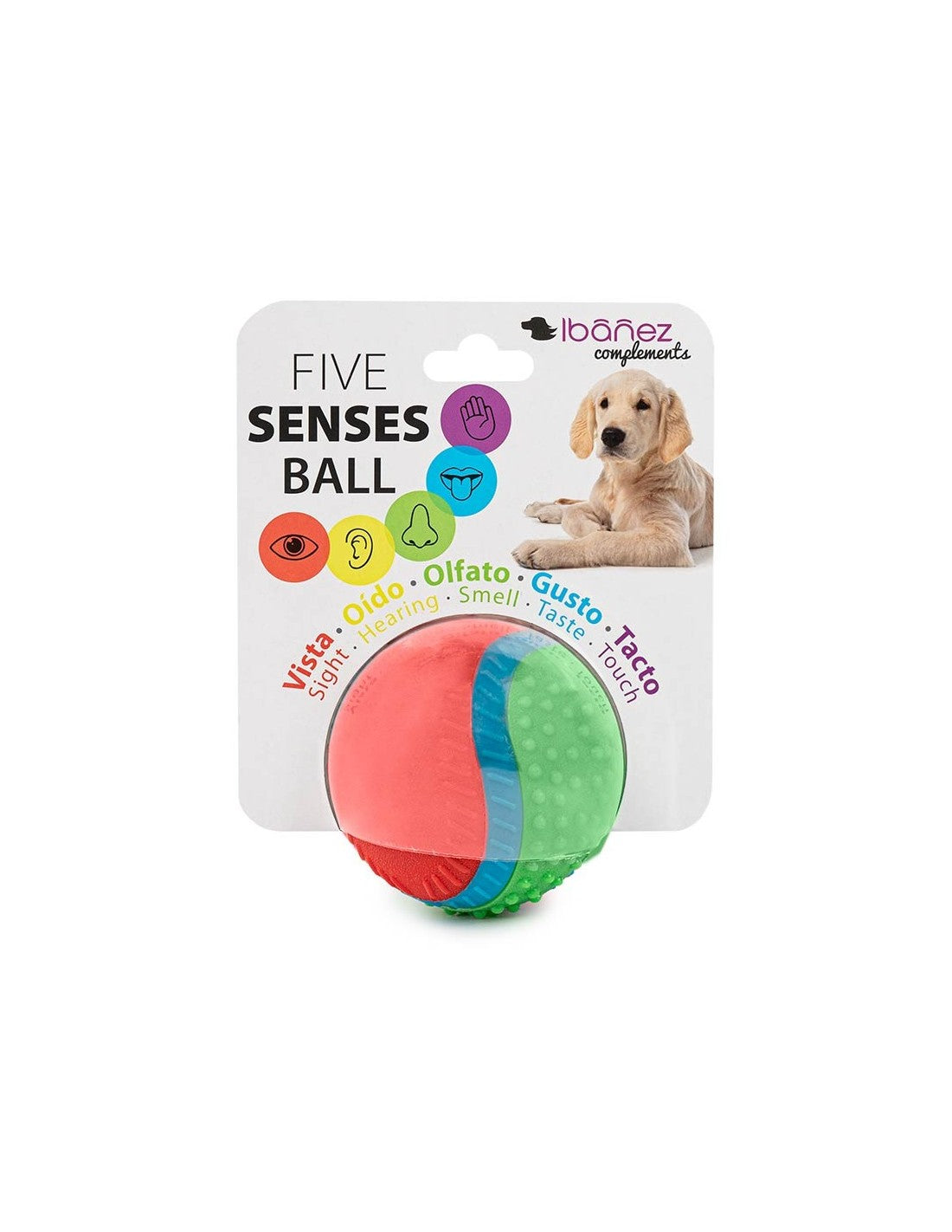 Balle 5 sens Ibáñez pour chien, son, odeur et textures Ø 8 cm photo 2