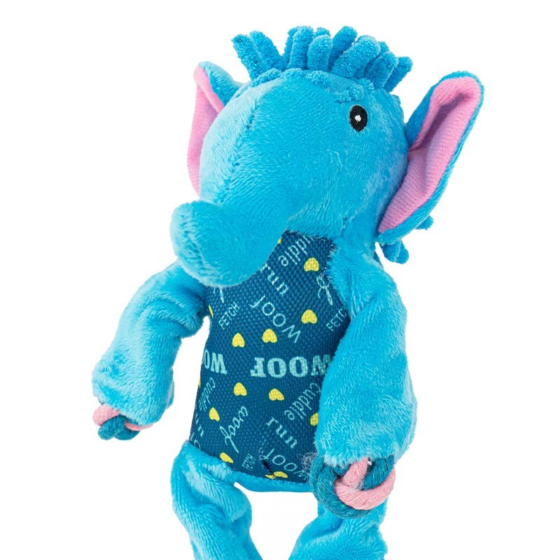 Peluche Ibáñez éléphant bleu ou lion rose avec nœuds de corde photo 2