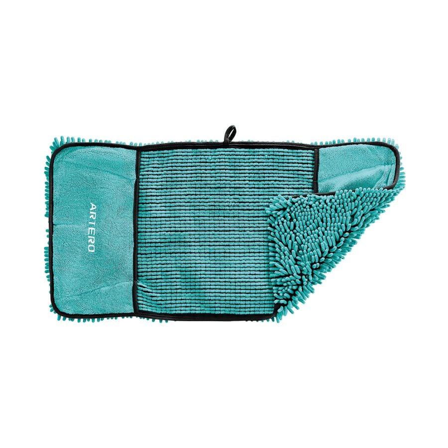 Serviette microfibre Artero Noodles Rumba : serviette turquoise pliée