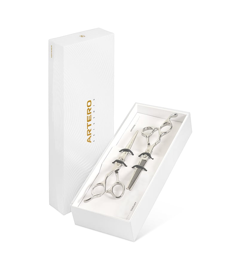 Set de ciseaux Artero One gaucher : étui de présentation blanc