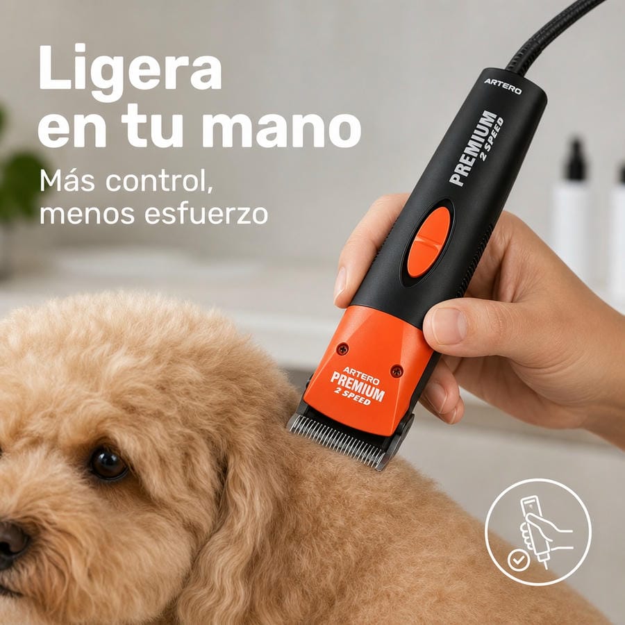 Tondeuse A5 filaire Artero Premium : tonte en cours sur un chien