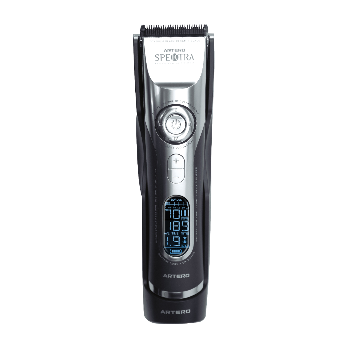 Tondeuse de finition Artero Spektra : vue de face finition noire