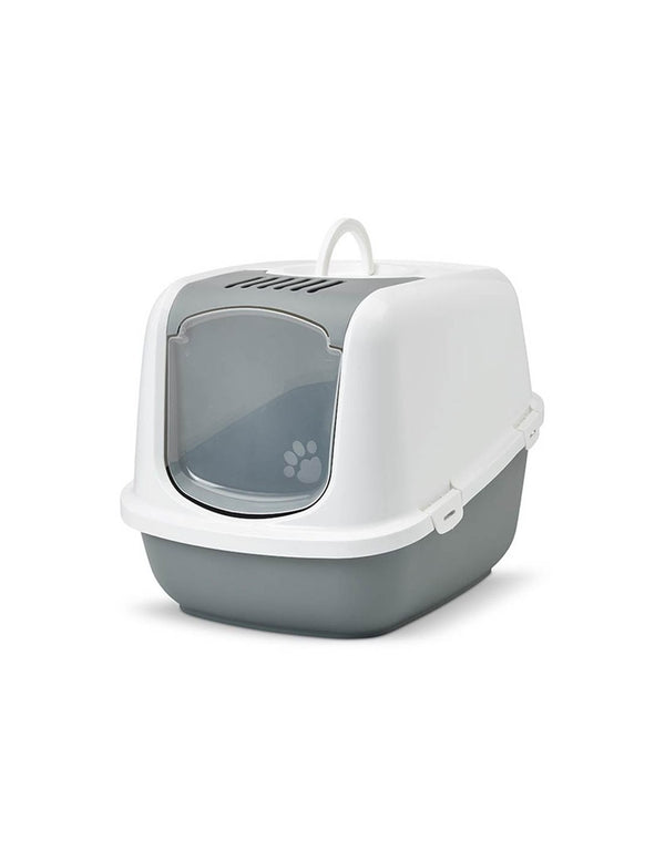 Jumbo Nestor Chat Toilet Avec Fold-Away Door & Filter / Grey