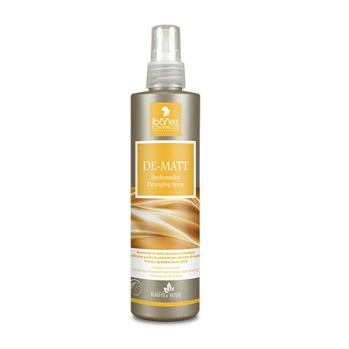 Spray démêlant puissant DE-MATT (prix cassé) Ibañez - Petdesign.fr Setter Bakio S.L. Produits Iba pour chien en France, produit de haute qualité