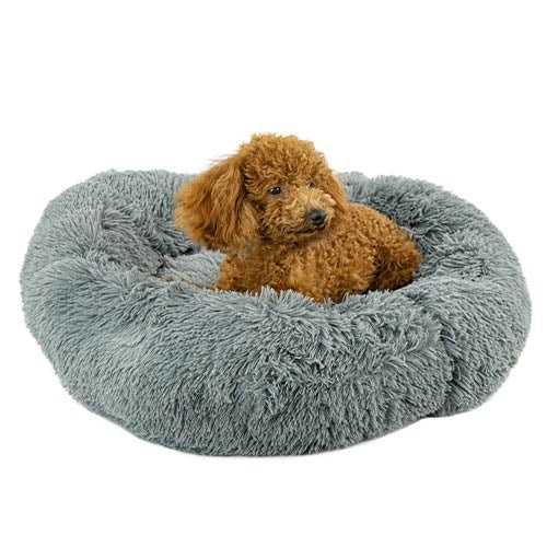 Lit Donut "Caresse"pour les chiens et les chats GRIS