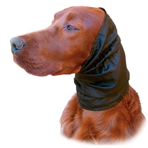 Snood Ear Protection - Isole du bruit et Calme pendant toilettage - Petdesign.fr Setter Bakio S.L. Toilettage pour chien en France, produit de haute qualité