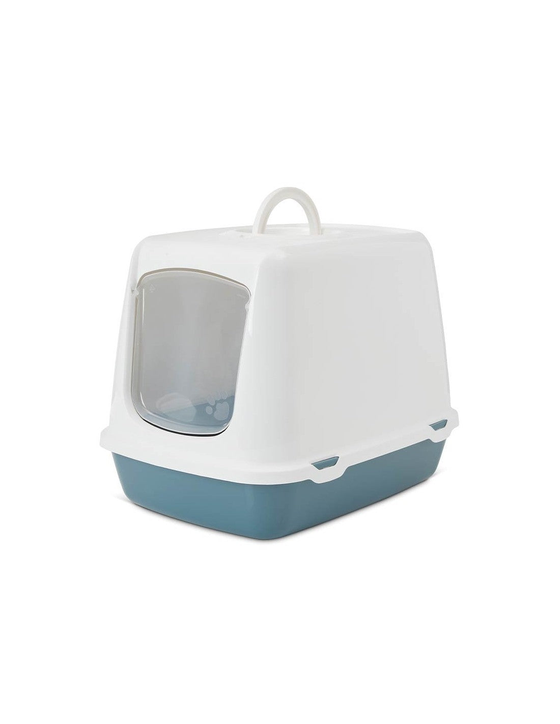 Maison de toilette pour chat Oscar bleu et blanc