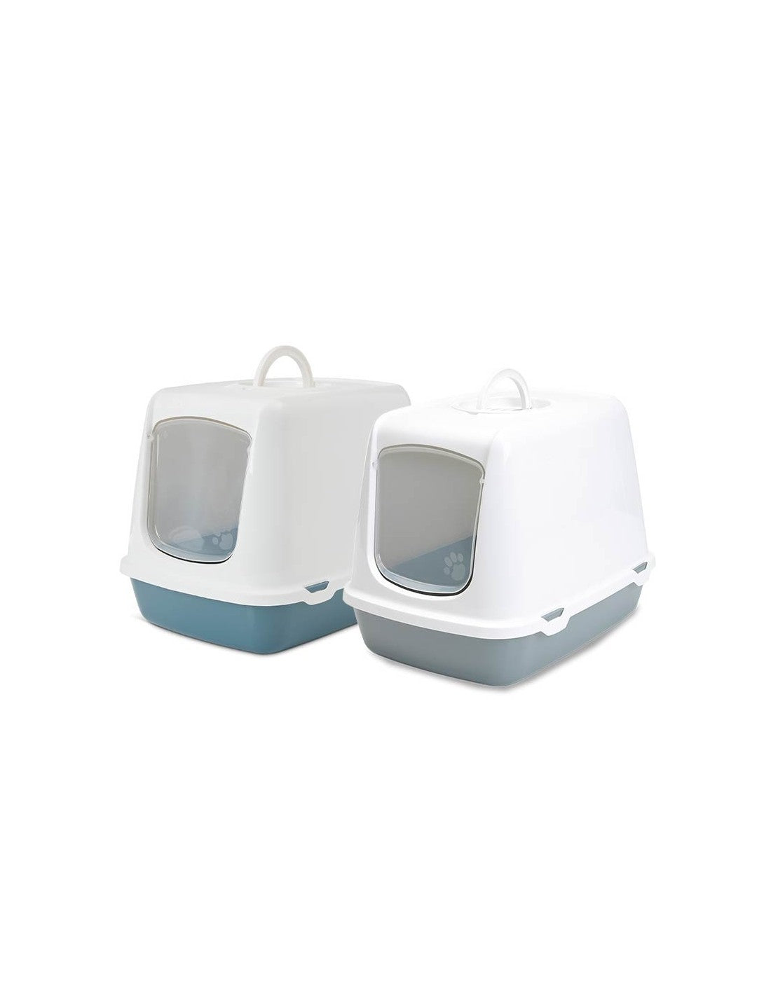 Maison de toilette pour chat Oscar gris et blanc – photo 2