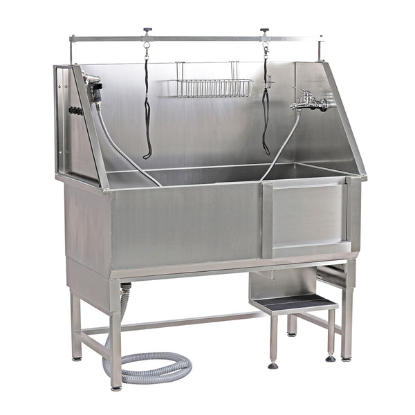 Baignoire inox de toilettage Phoenix Universal : baignoire inox avec potence vue d'ensemble
