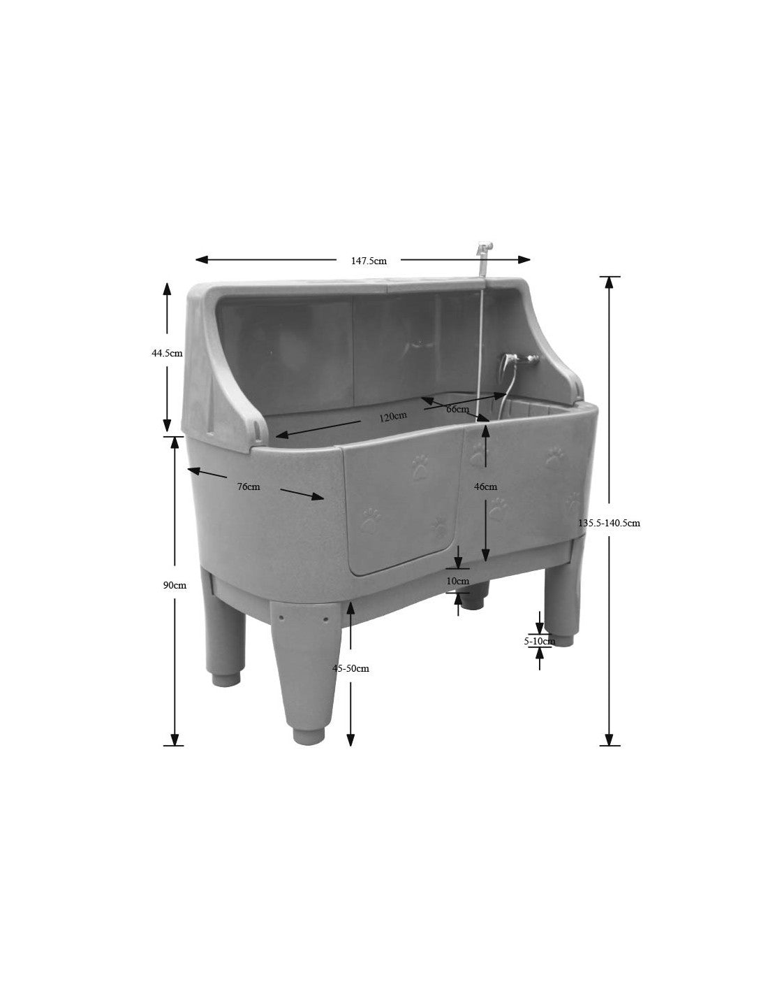 Baignoire Glen en plastique avec rebord protecteur d'éclaboussures – photo 7