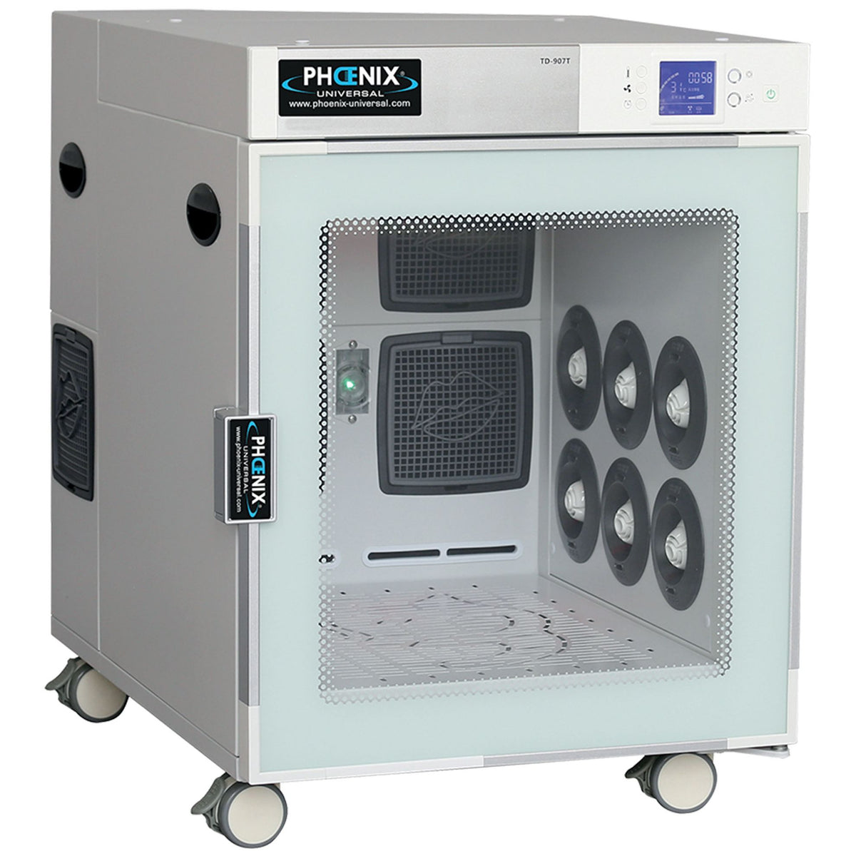 Cabine de séchage pour chat Phoenix Universal : façade avec ventilateurs