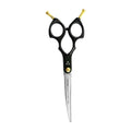 Ciseaux courbes Artero Fusion Curvy gaucher : ciseaux noirs fermés vue verticale