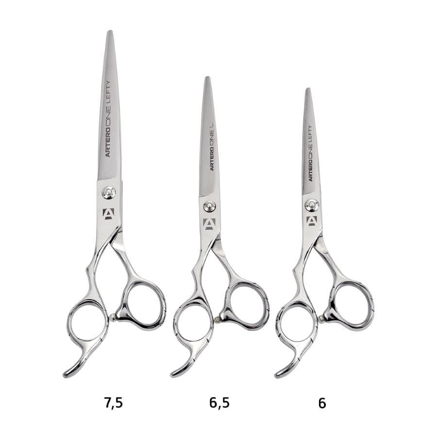 Ciseaux droits Artero One gaucher : les trois tailles côte à côte