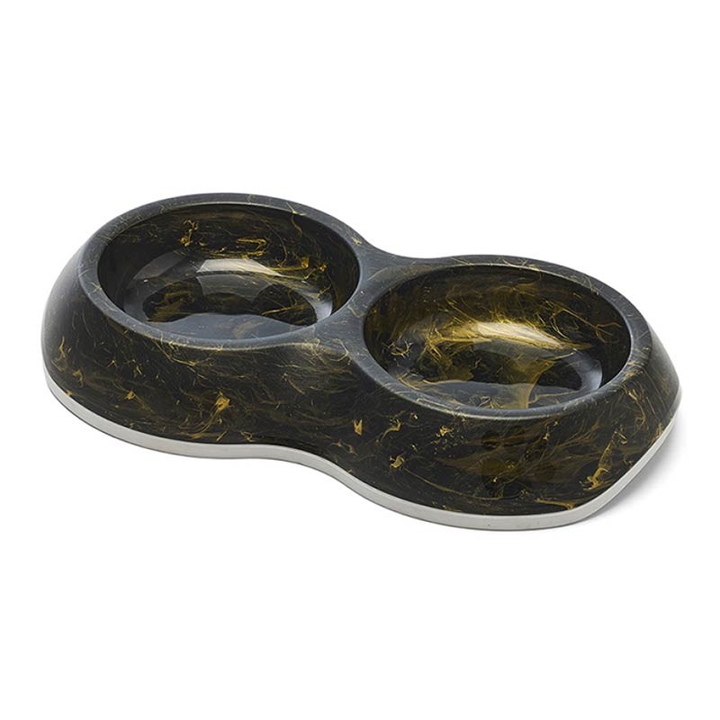 Double gamelle Delice Marble Black effet marbre noir, chien et chat photo 2