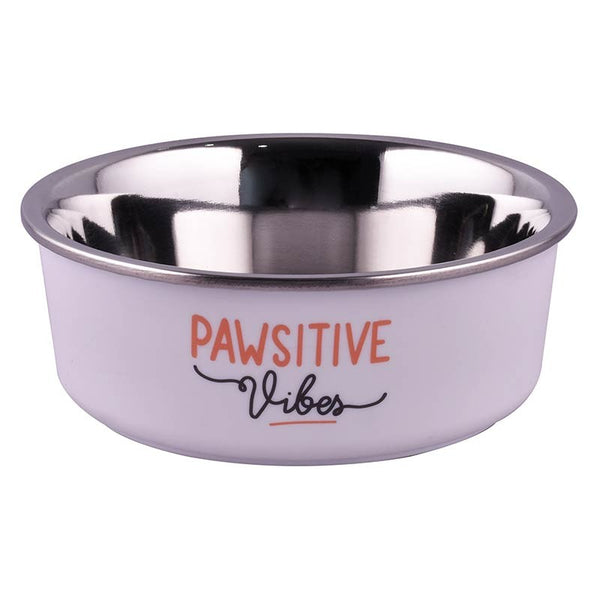 Gamelle inox Ibáñez Pawsitive blanche antidérapante
