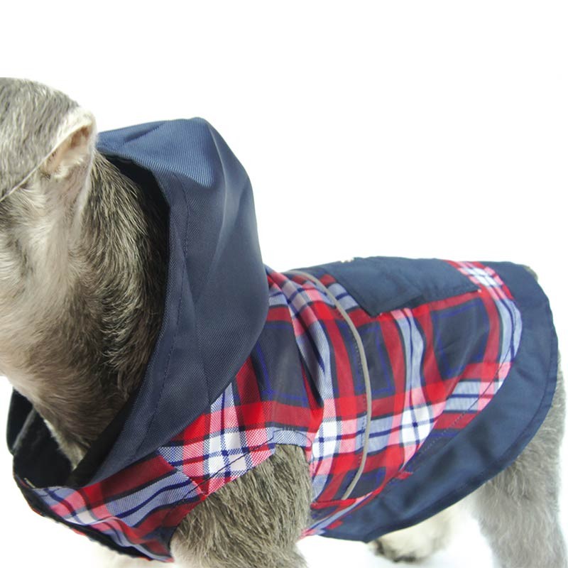 Imperméable à capuche Classic à carreaux pour chien photo 2