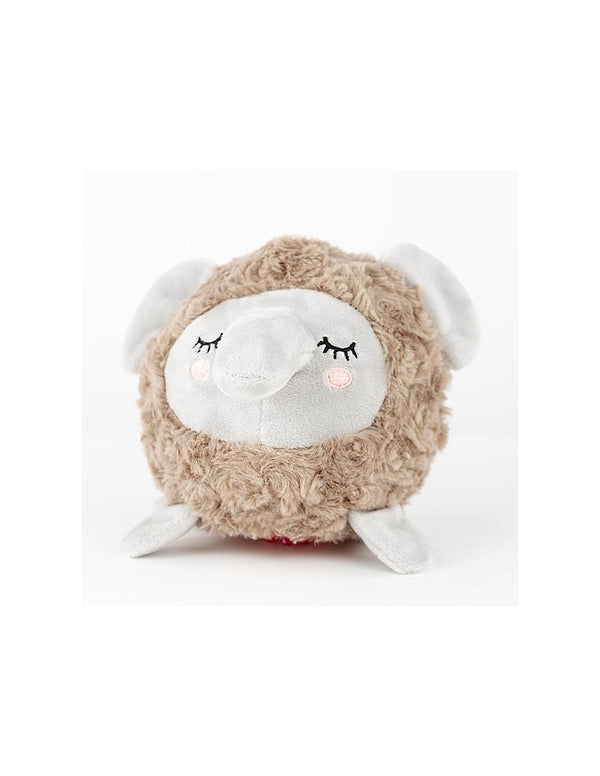 Peluche balle bébé éléphant Ibáñez, jouet sonore 17 x 16 cm