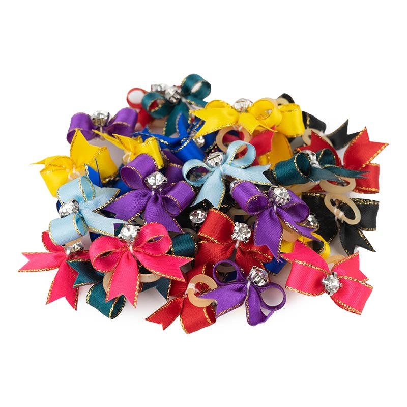 Mini nœuds Ibáñez à élastique avec strass 2,5 x 1 cm photo 3