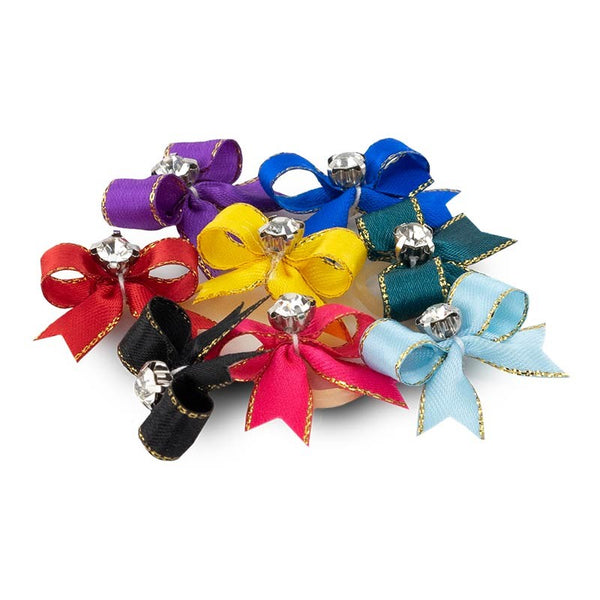 Mini nœuds Ibáñez à élastique avec strass 2,5 x 1 cm
