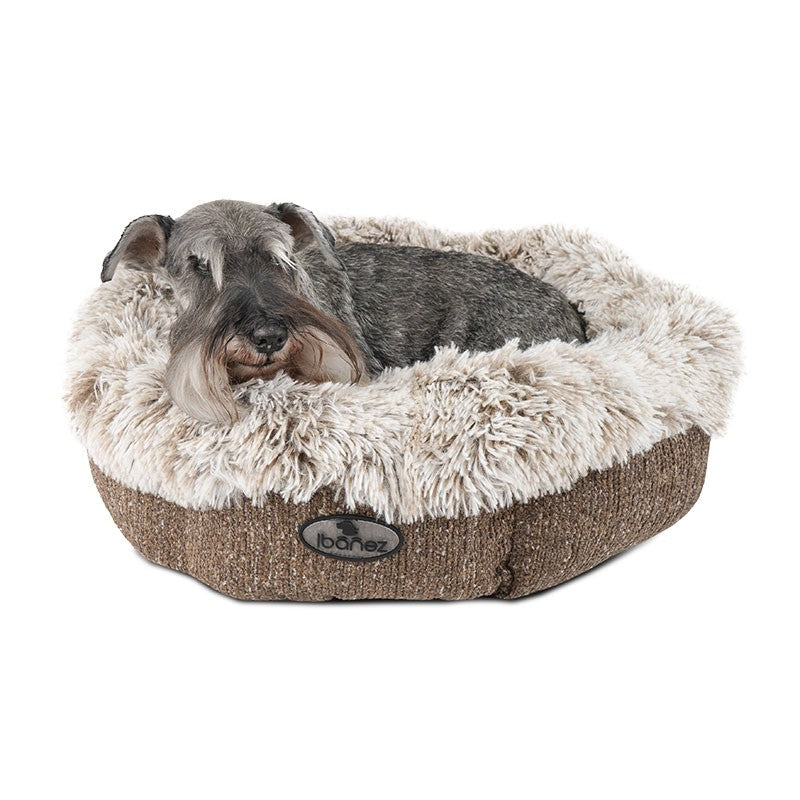 Panier donut Zen brun chiné pour chien et chat photo 2