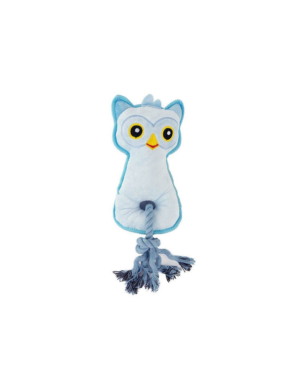 Peluche hibou Ibáñez avec corde, jouet sonore pour chien 35 cm