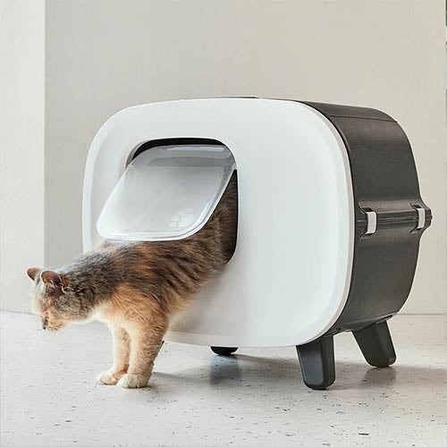 Porta basculante para banheiro gato com capuz Ibá 56x43x40cm