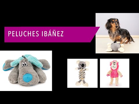 Vidéo de présentation Peluche Ibáñez éléphant bleu ou lion rose avec nœuds de corde