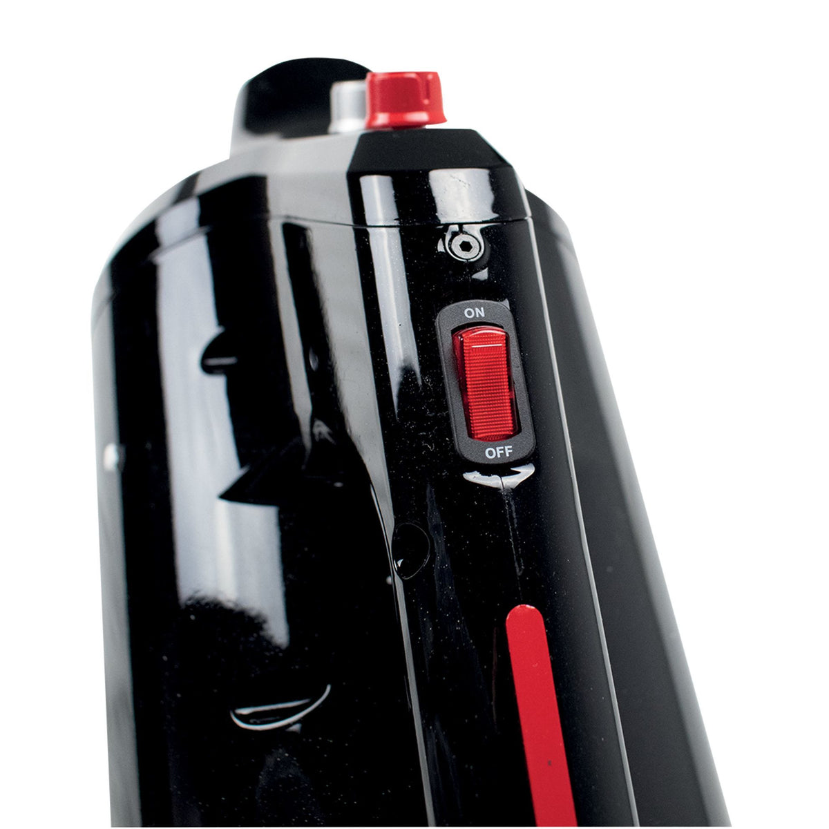 Pulseur séchoir Pampero portable : gros plan du corps noir