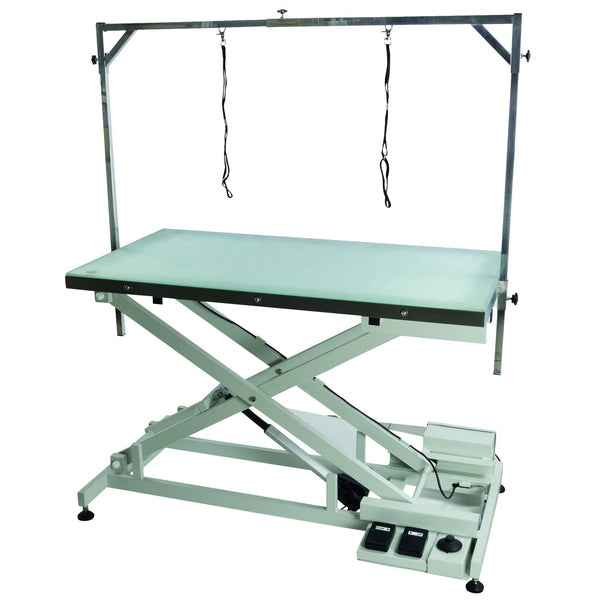 Table de toilettage Callisto lumineuse : table avec potence et plateau lumineux