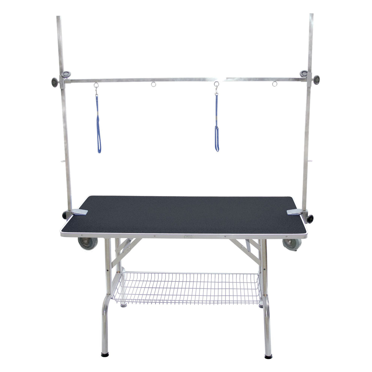 Table de toilettage pliante avec potence : table pliante avec potence double