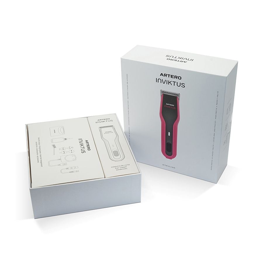 Tondeuse A5 Artero Inviktus : boîte d'emballage coloris fuchsia