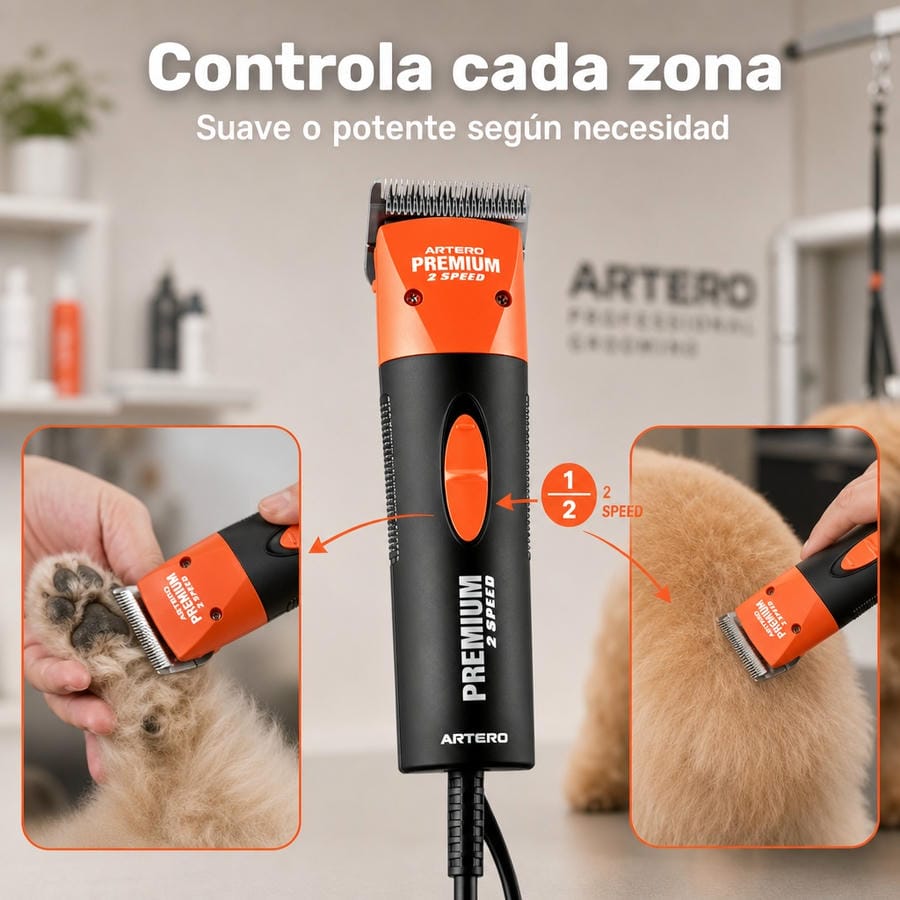 Tondeuse A5 filaire Artero Premium : infographie contrôle de chaque zone