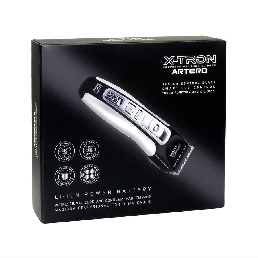 Tondeuse de finition Artero X-Tron : boîte vue de trois-quarts