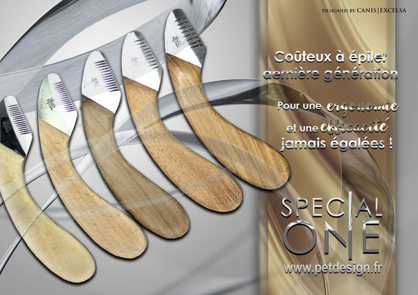 Couteaux à épiler - par Special One - Stripping Knife - Petdesign.fr Endemik Sas Toilettage pour chien en France, produit de haute qualité