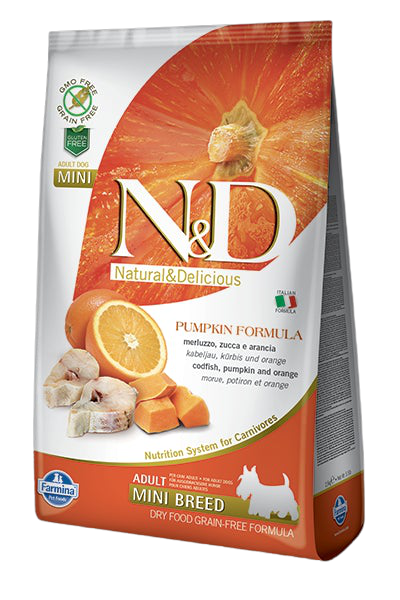 Farmina N&D - Croquette Potiron sans céréale chien - Petdesign.fr Farmina Nutrition pour chien en France, produit de haute qualité