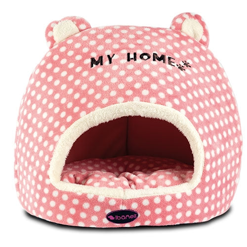 ROSE SPOTTY GROTTE PET LIT - Petdesign.fr Setter Bakio S.L. Produits Iba pour chien en France, produit de haute qualité