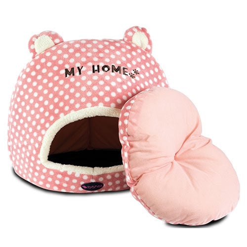 ROSE SPOTTY GROTTE PET LIT - Petdesign.fr Setter Bakio S.L. Produits Iba pour chien en France, produit de haute qualité